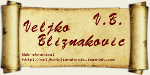 Veljko Bliznaković vizit kartica